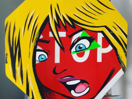 Panneau STOP BABY – street art