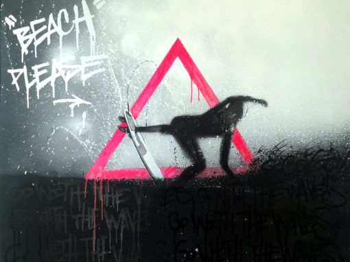 Toile surfer graffiti