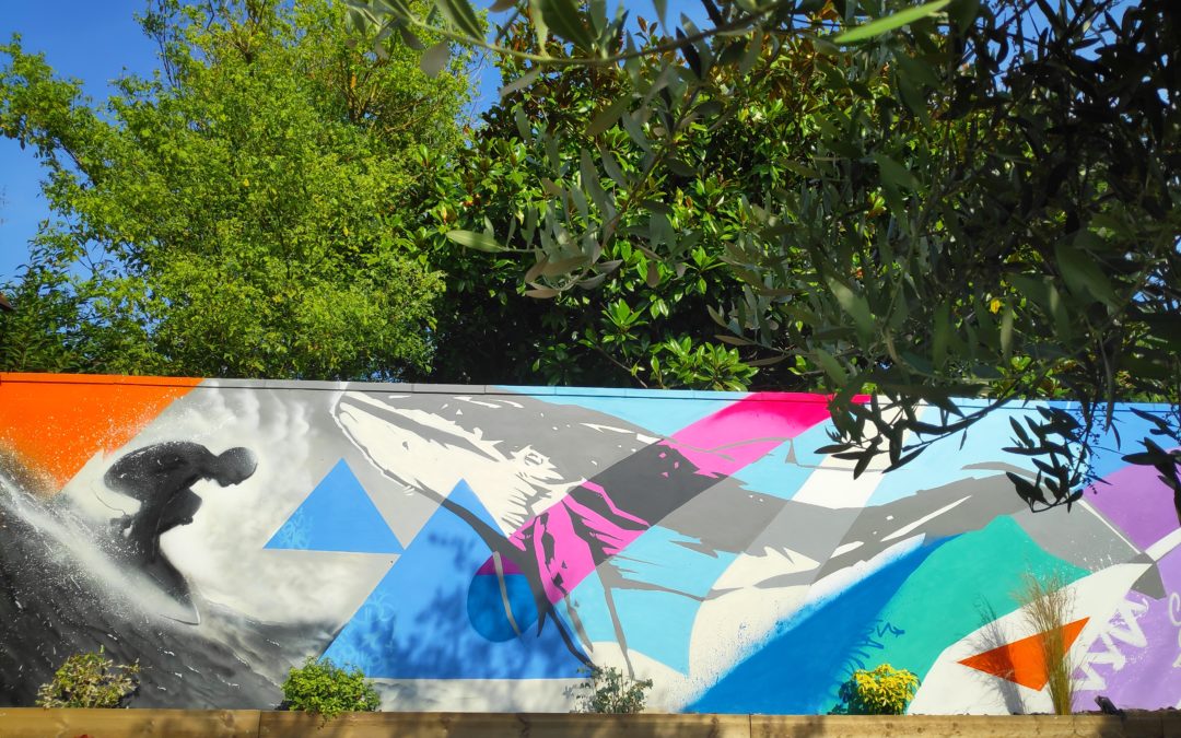 Baleine surf graffiti