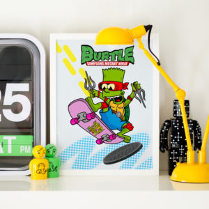 bart simpsons tortue ninja graphisme poster