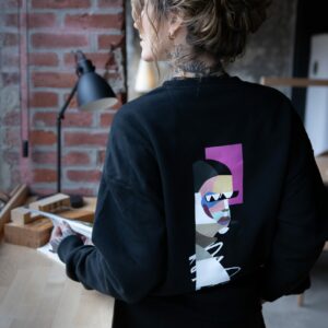 Sweat cubisme noir street art