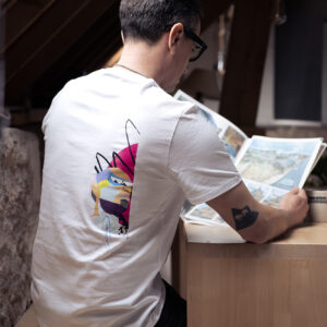 Tee shirt blanc visage graffiti