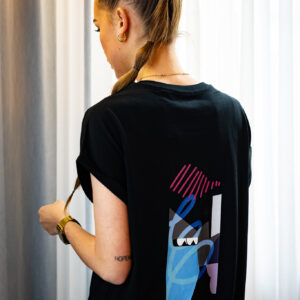 Tee shirt femme noir Abstract