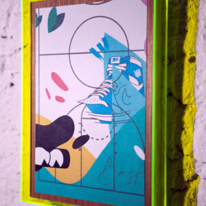 basket ball art poster design tableau sneakers