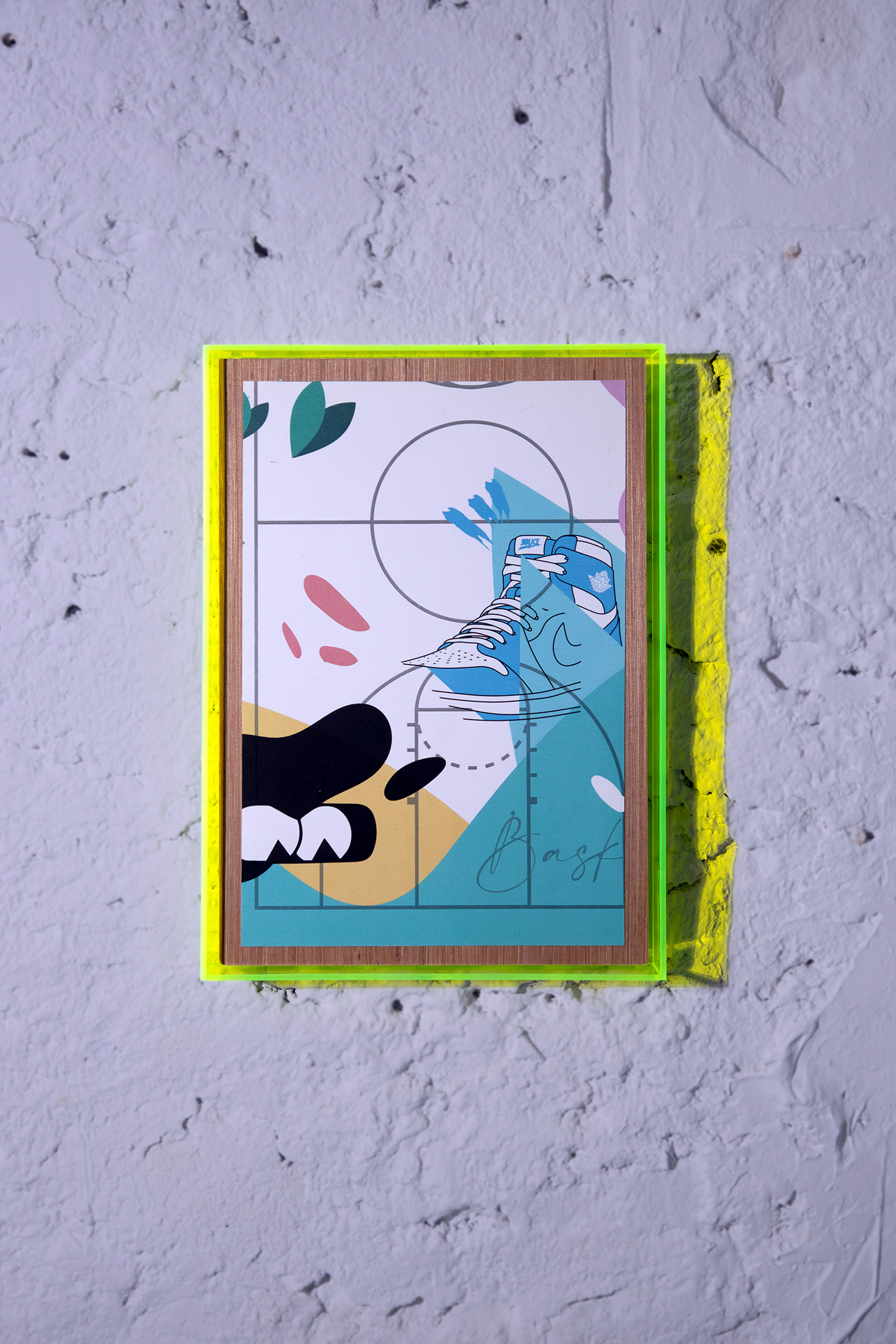 Cadre fluo impression HD Basket Sneakers – Image 3