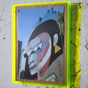 Cadre fluo impression HD sur bois portrait femme street art