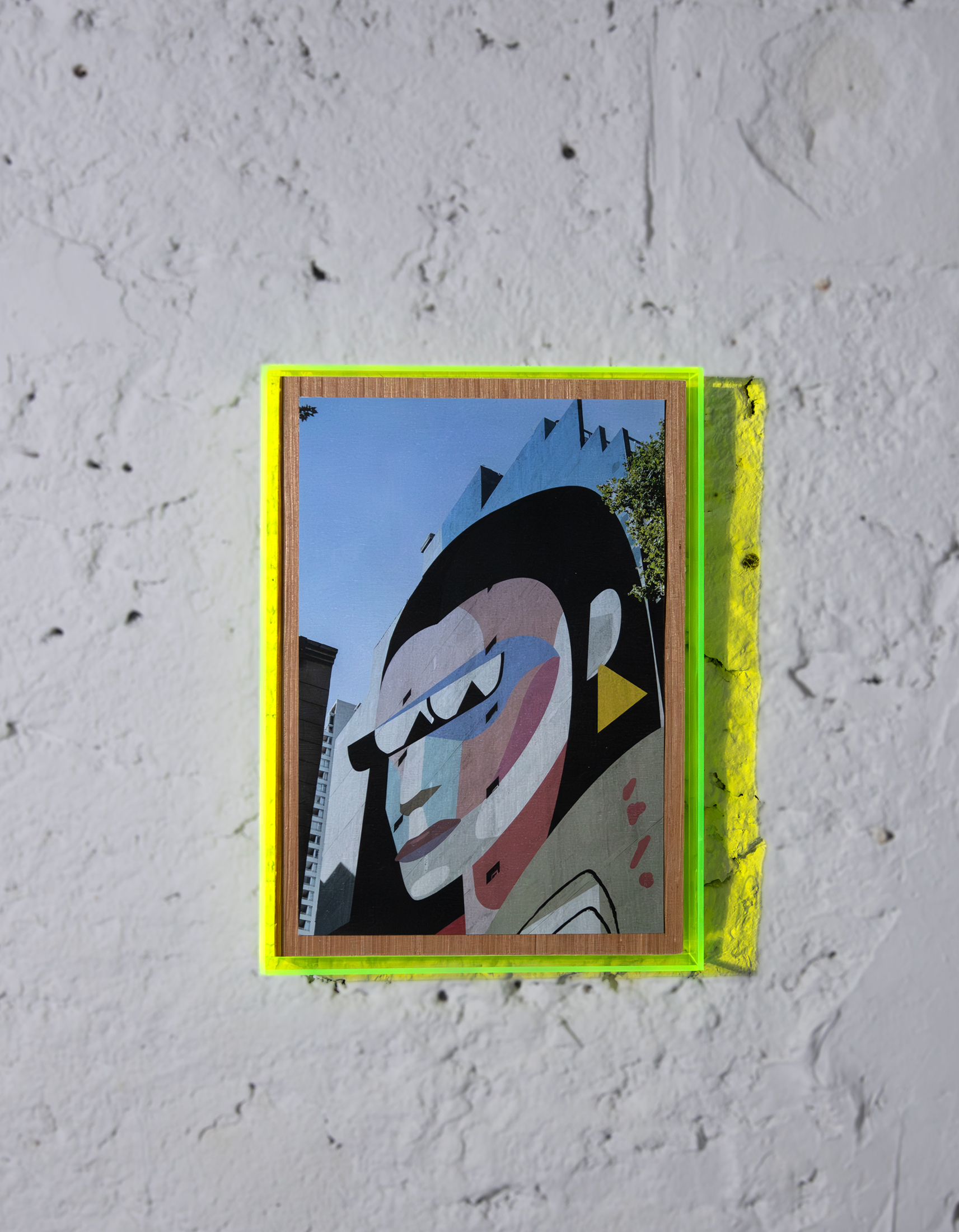 Cadre fluo impression HD sur bois portrait femme street art – Image 5