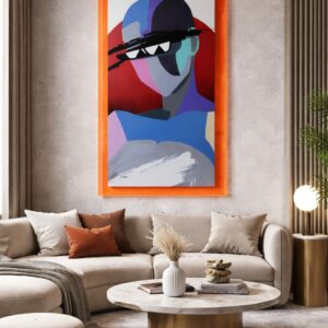 Toile visage android type daft punk