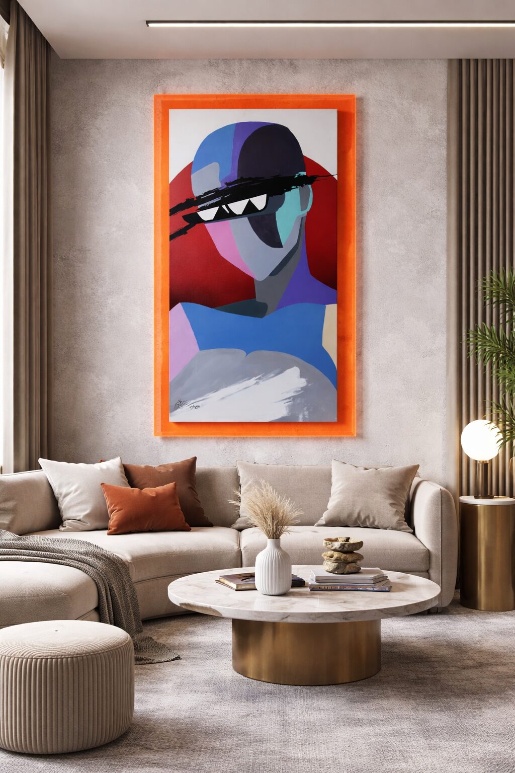 Toile visage android type daft punk