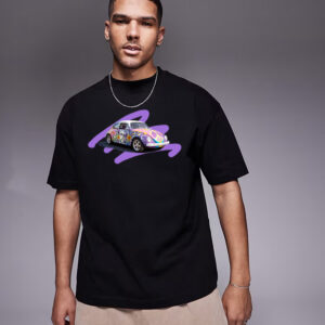 T-shirt noir Coccinelle Peace and Love