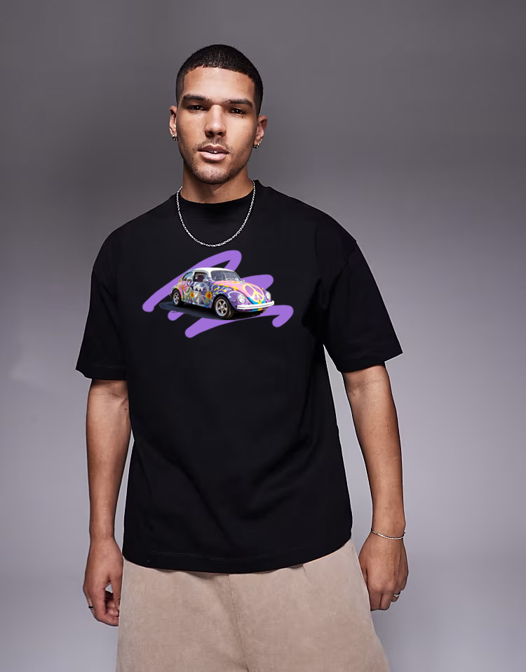 T-shirt noir Coccinelle Peace and Love