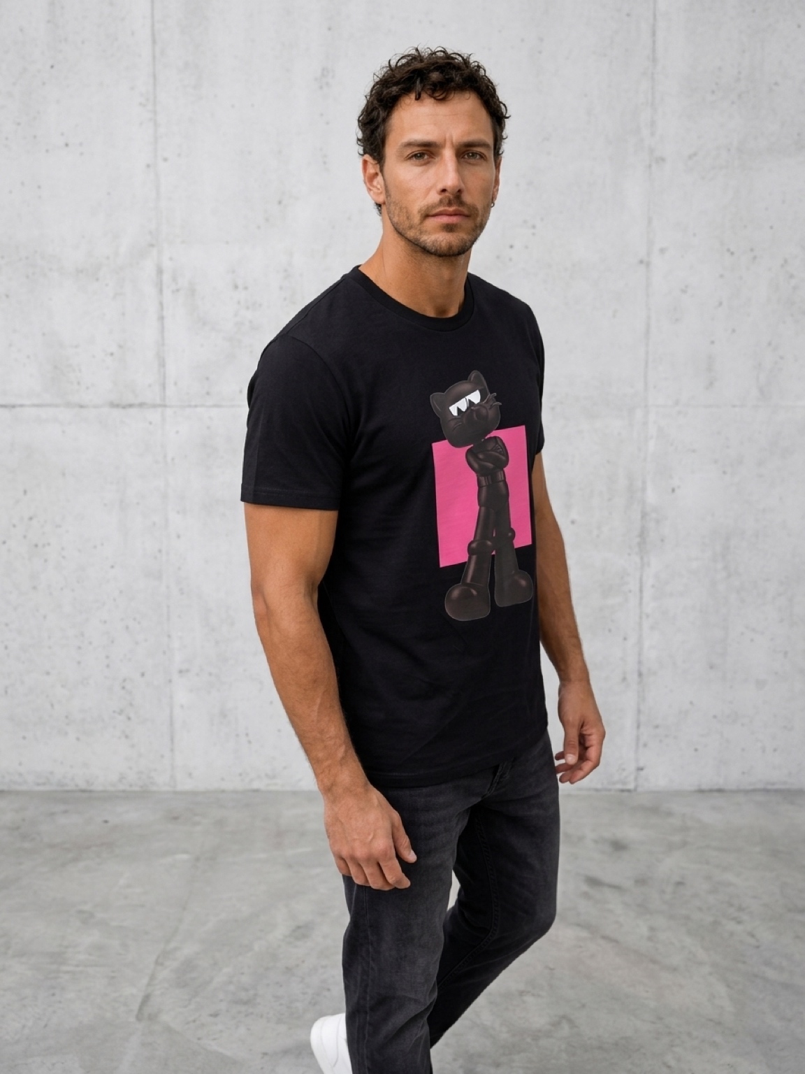 T-shirt noir Art Toy Chat – Image 4