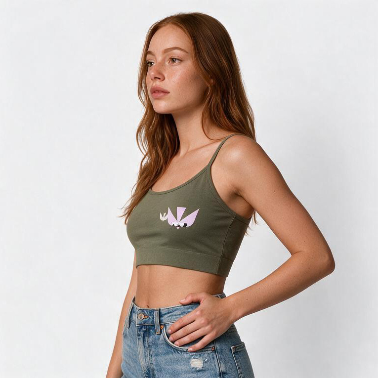Débardeur femme vert kaki Colombes – Image 2
